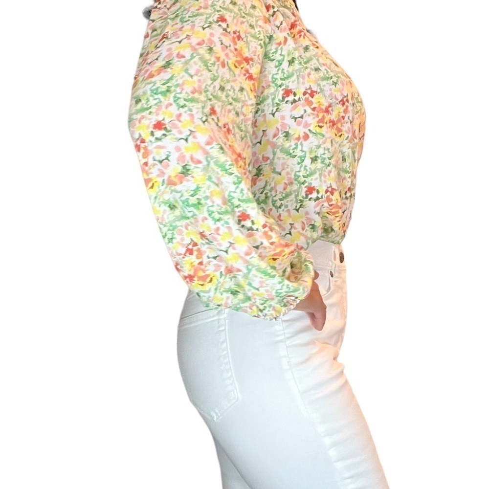 New! Loft Floral Smocked Yoke Blouse - Picture 3 of 9
